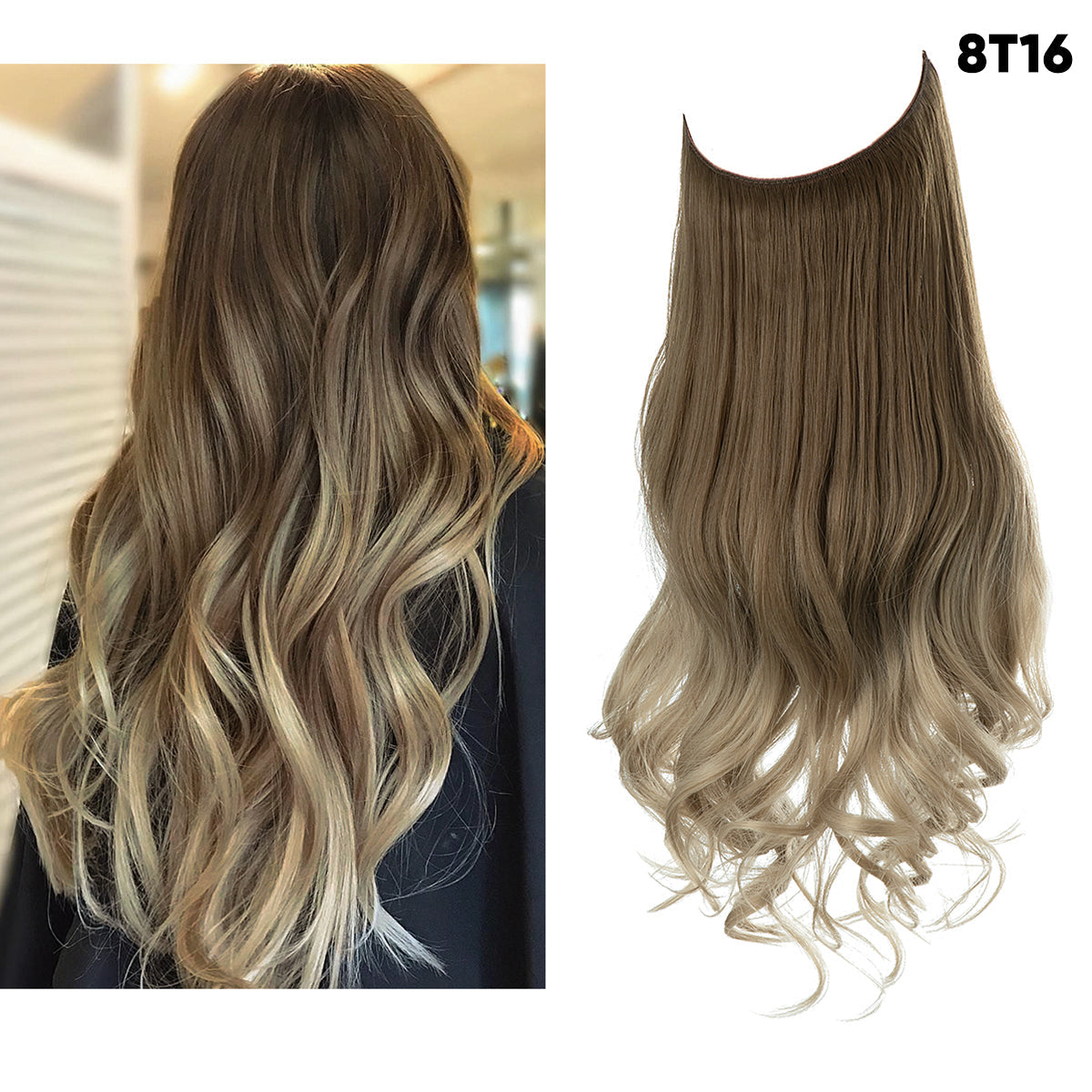 Brown to Ash Blonde + 1 FREE HALO / 14 Inch / Vip Price