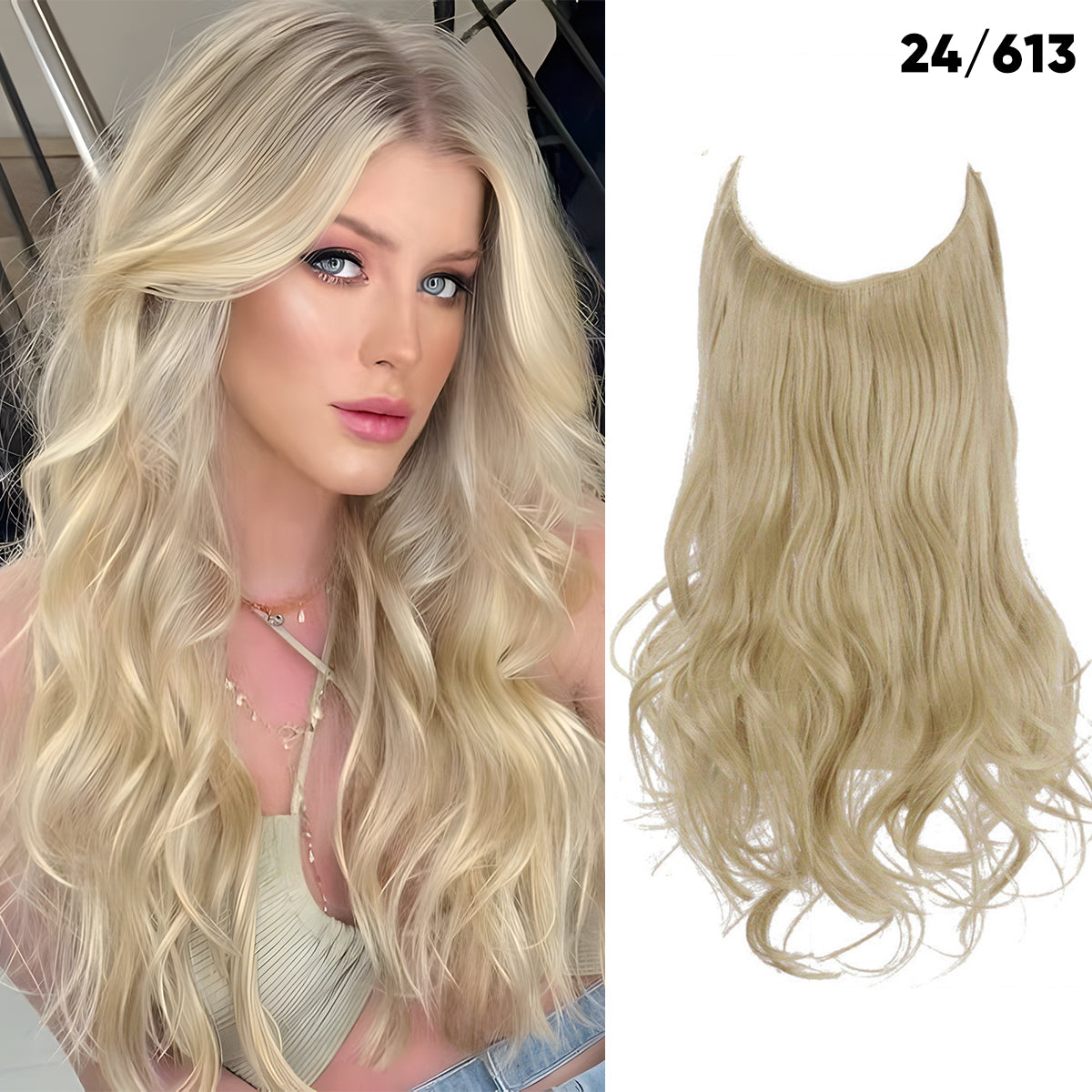 Pale Ash Blonde + 1 FREE HALO / 14 Inch / Vip Price