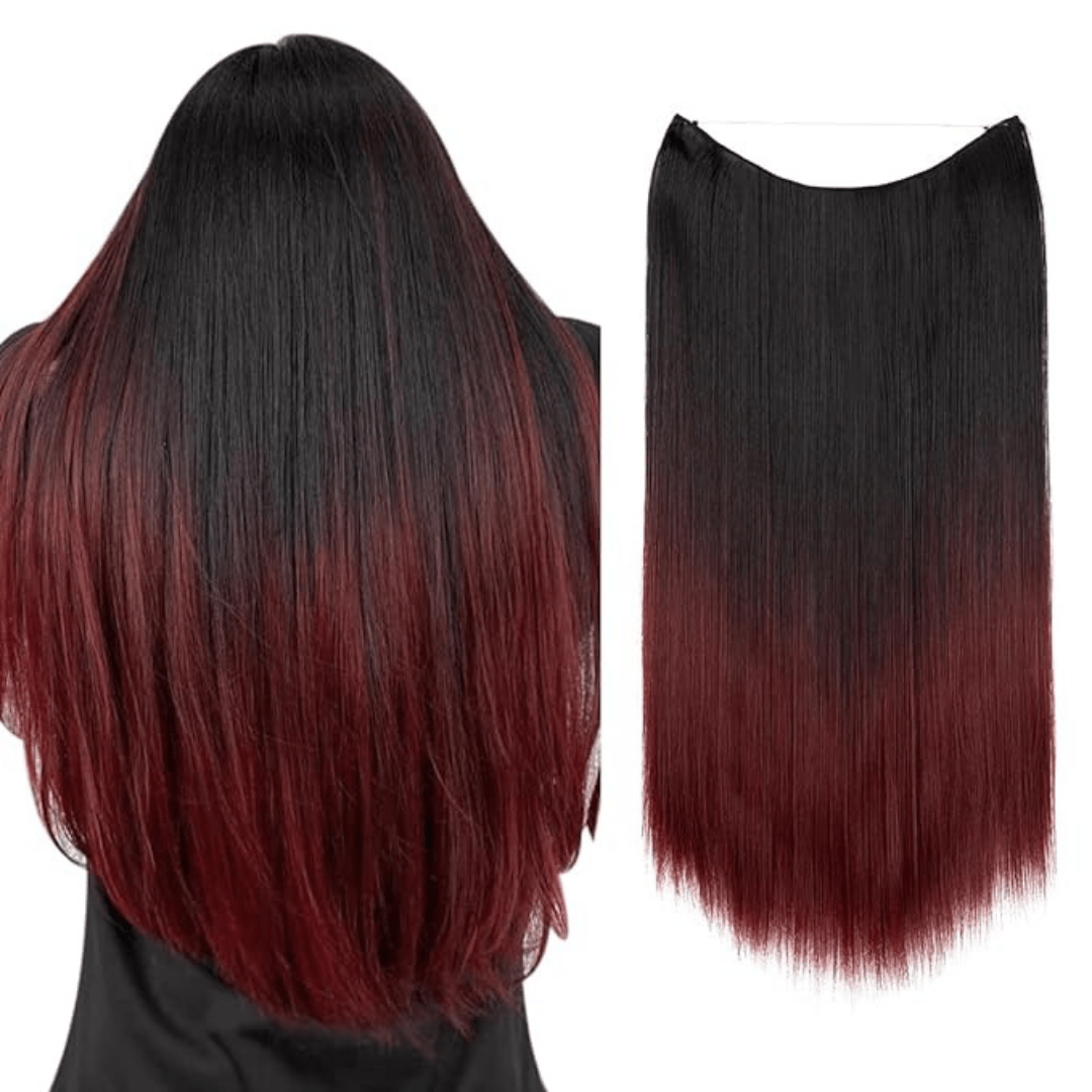 Black to Wine Red Ombre + 1 FREE HALO / 16 Inch / Vip Price