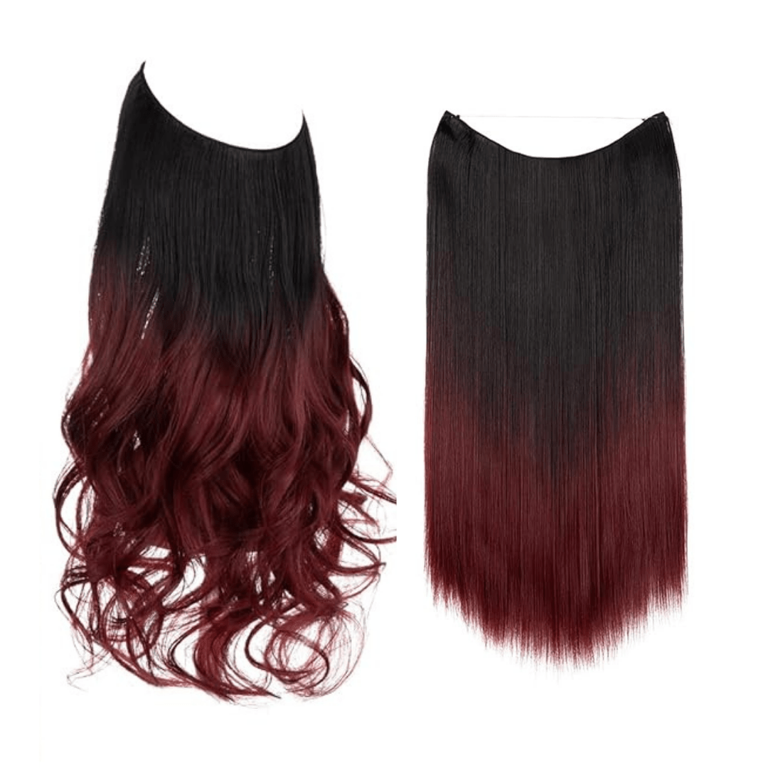 Black to Wine Red Ombre + 1 FREE HALO / 14 Inch / Vip Price