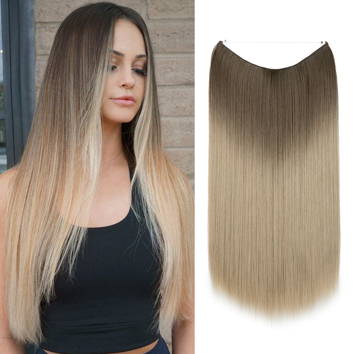 Brown to Ash Blonde + 1 FREE HALO / 16 Inch / Vip Price