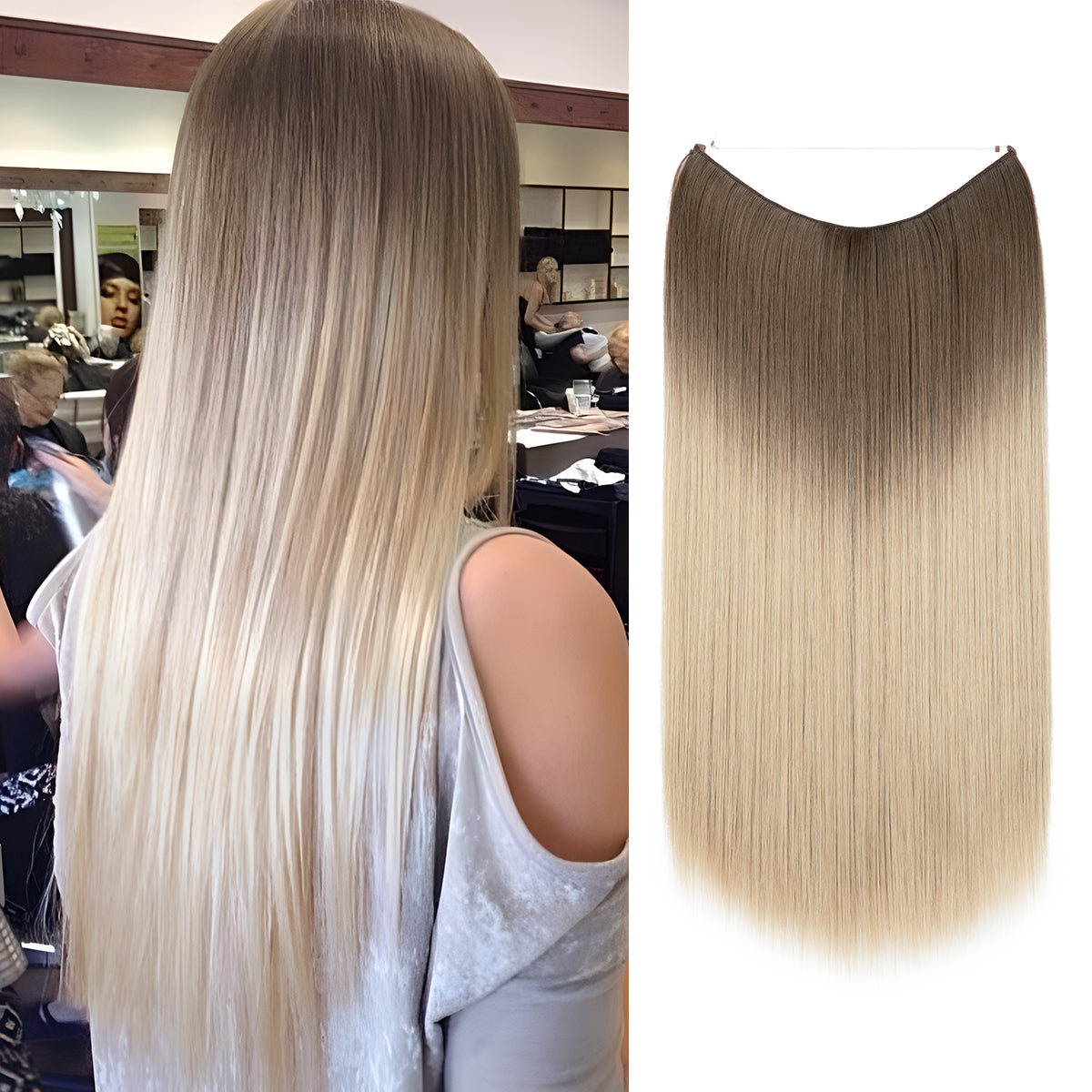Brown to Cool Blonde + 1 FREE HALO / 16 Inch / Vip Price