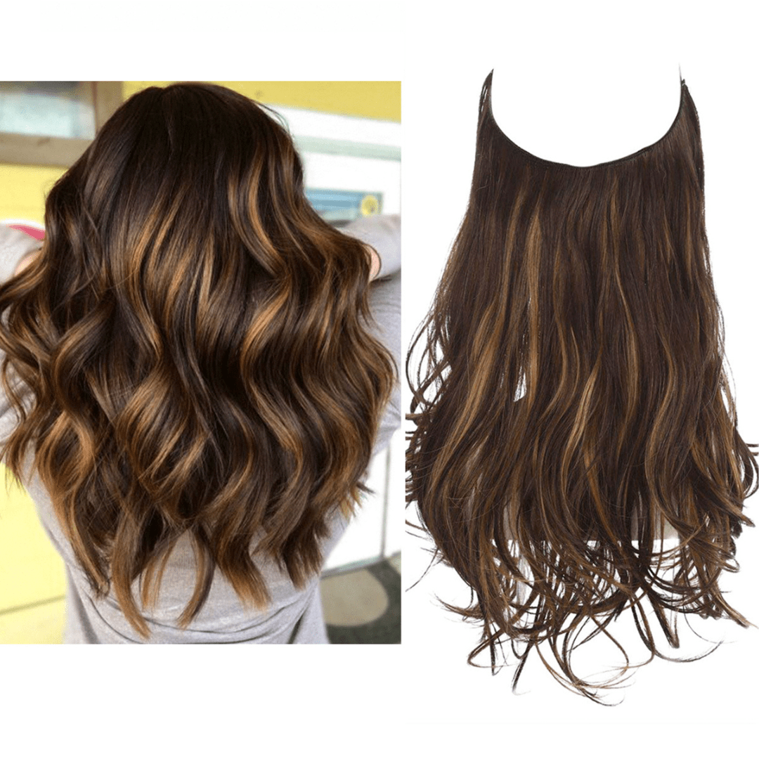 Dark Brown with Blonde Highlight + 1 FREE HALO / 18 Inch / Vip Price