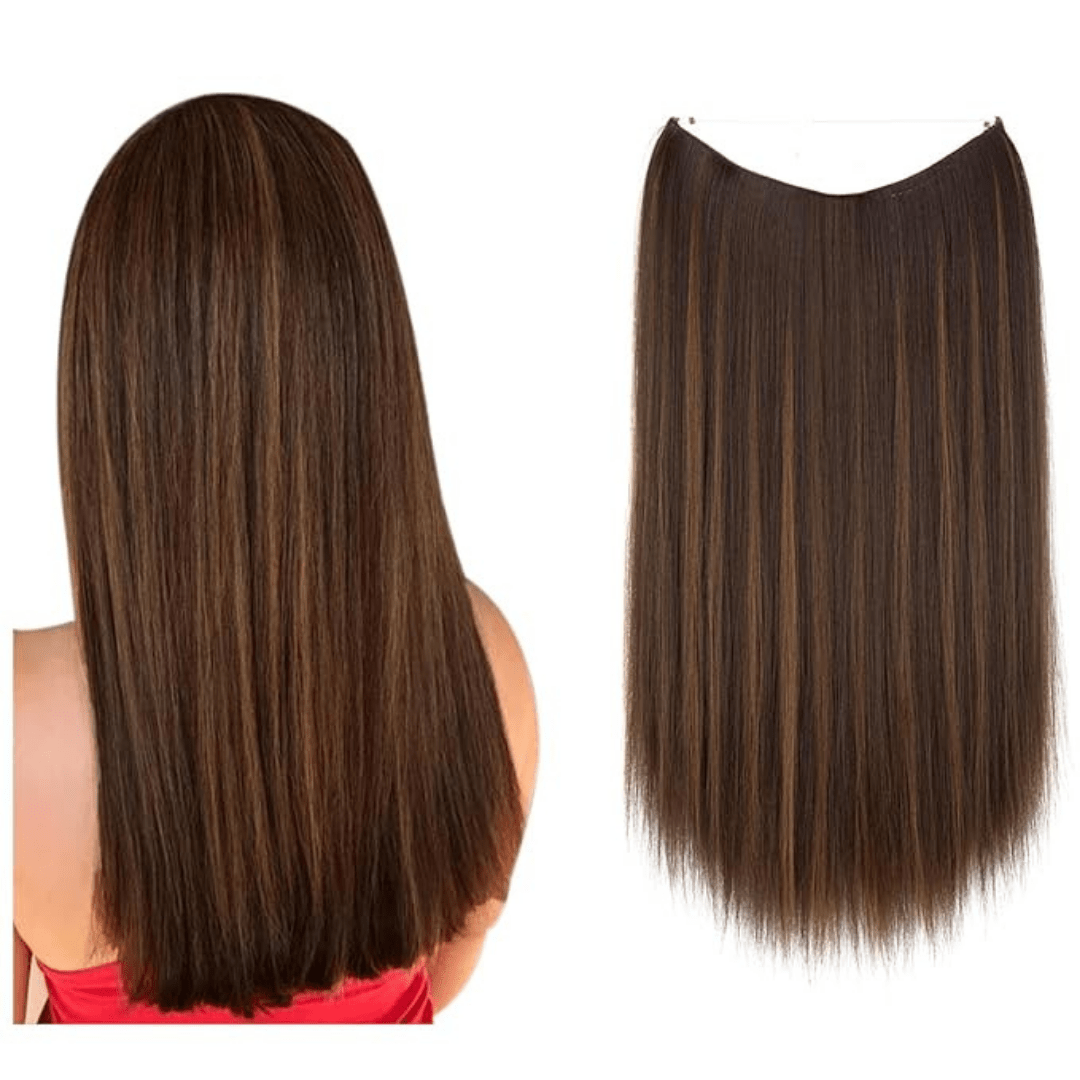 Dark Brown with Blonde Highlight + 1 FREE HALO / 16 Inch / Vip Price