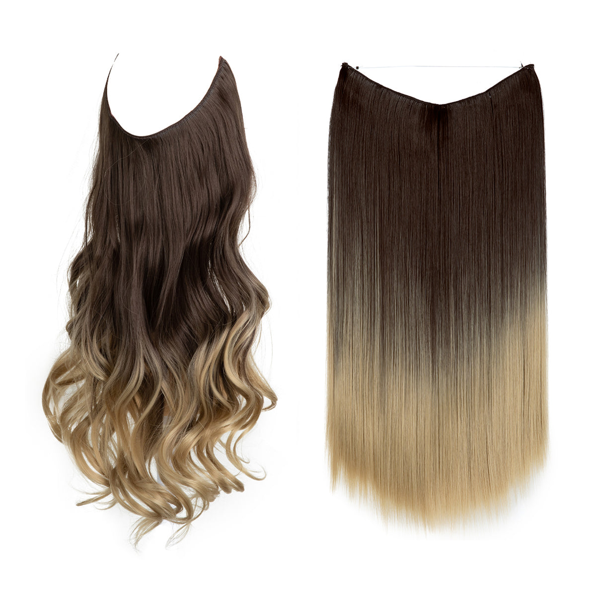 Dark Brown to Ash Blonde + 1 FREE HALO / 18 Inch / Vip Price